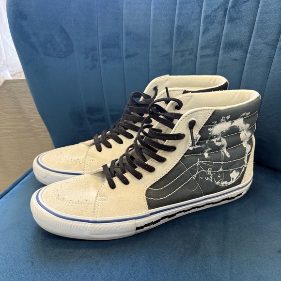 Vans Sk8-Hi Pro BMX ’79 Men’s High-Top Sneakers Black & Cream Size 13 - Picture 2 of 8